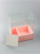 Коробка с PVC для цветов и десертов 26×18×30 см, розовый - Фото 3