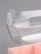 Коробка с PVC для цветов и десертов 26×18×30 см, розовый - фото 65444318