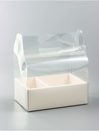 Коробка с PVC для цветов и десертов 26×18×30 см, белый - Фото 1