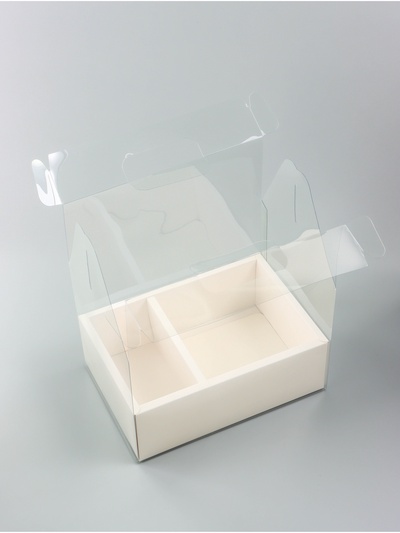 Коробка с PVC для цветов и десертов 26×18×30 см, белый