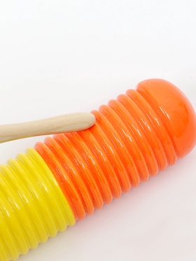 Музыкальный инструмент Гуиро Music Life трещотка, 14×4.5 см, желтый с красным