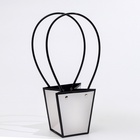 Сумка для цветов Белая влагостойкая, 12x12-8x8-12.5 см - фото 32556093