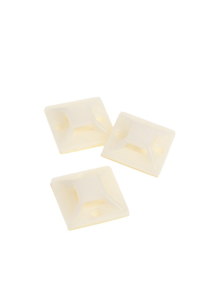 Площадка под хомут-стяжку ТУНДРА, 25×25 мм, белая, 50 шт.