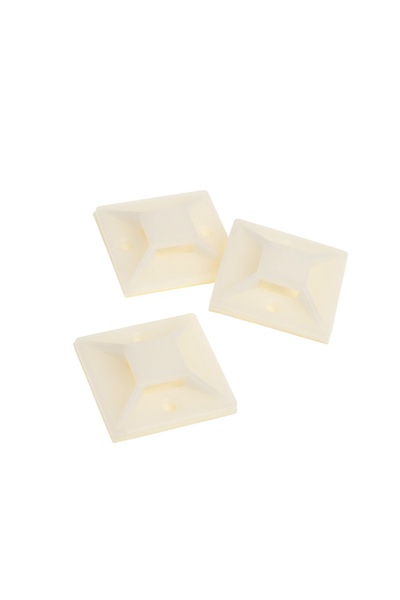 Площадка под хомут-стяжку ТУНДРА, 40×40 мм, белая, 25 шт.