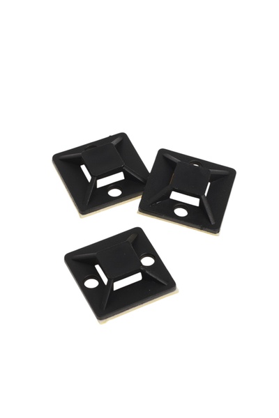 Площадка под хомут-стяжку ТУНДРА, 25×25 мм, чёрная, 50 шт.