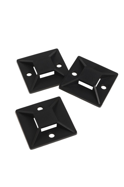 Площадка под хомут-стяжку ТУНДРА, 40×40 мм, чёрная, 25 шт.