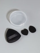 Спонжи для макияжа, в футляре, 3 формы: треугольник, овал, сердце, чёрные - Фото 5