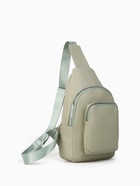 Рюкзак-слинг через плечо с карманом, размер 18×5.5×29 см, зелёный - Фото 7