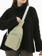 Рюкзак-слинг через плечо с карманом, размер 18×5.5×29 см, зелёный - Фото 4