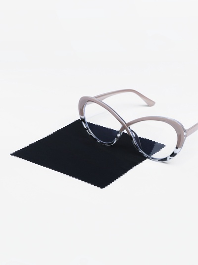 Салфетка для очков «Нежность», в индивидуальной упаковке, чёрная