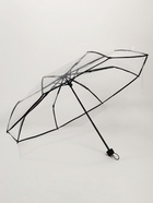 Зонт механический «Однотонный», 3 сложения, 8 спиц, R=48/53 см, d=96 см, прозрачный, чёрный - Фото 3