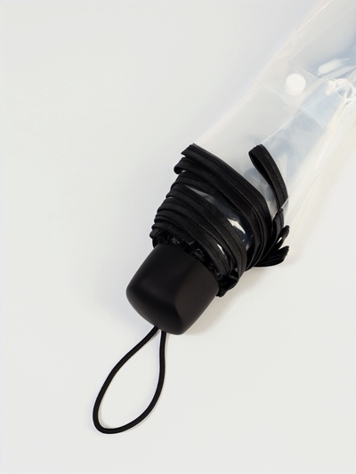 Зонт механический «Однотонный», 3 сложения, 8 спиц, R=48/53 см, D = 96 см, прозрачный, чёрный