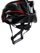 Шлем велосипедиста, L, чёрный с красными вставками - фото 33654224