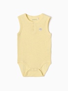 Боди без рукавов Крошка Я Melange, рост 68-74, жёлтое - Фото 5