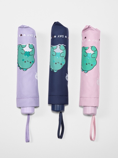 Зонт механический «Динозавр», 4 сложения, 8 спиц, R=49/56 см, D = 98 см, МИКС