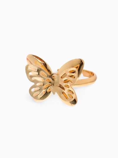 Кольцо детское Выбражулька «Бабочка ажурная», цвет золото, безразмерное