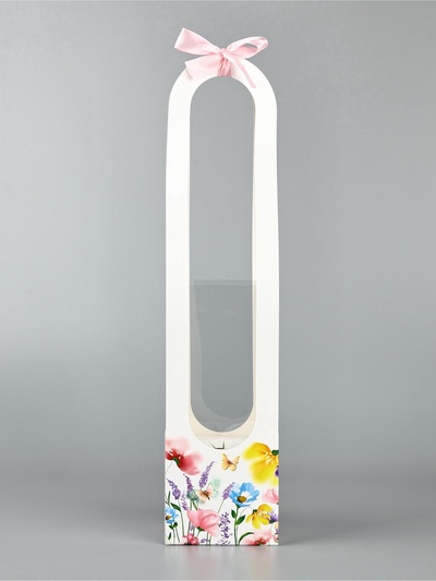 Коробка для цветов складная «Цветы», 10×45×10 см