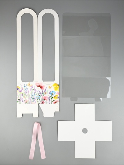 Коробка для цветов складная «Цветы», 10×45×10 см