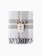 Плед вафельный Этель «Клетка» 220×240 см, светло-серый, хлопок 100%, 350 г - Фото 7