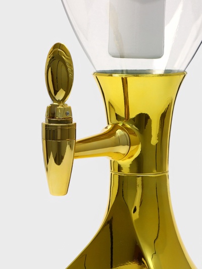 Башня пивная MonlinGold, колба 3 л, ёмкость для льда, подсветка, пластик, золотистый