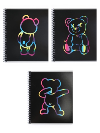 Тетрадь 80 листов, в клетку, на гребне Bear