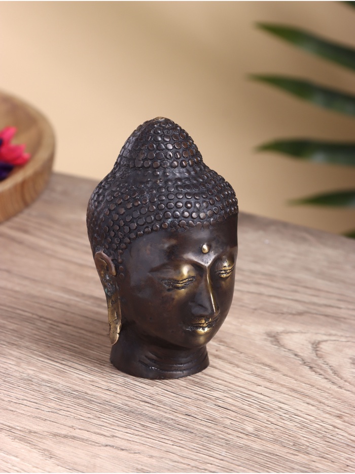 Сувенир «Голова Будды», 6×7×11 см, бронза