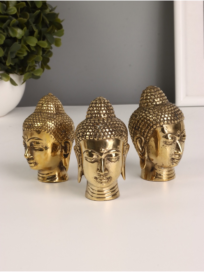 Сувенир «Голова Будды», 4×4×7 см, бронза