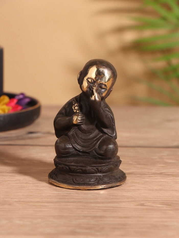 Сувенир «Монах», 6×6×9 см, бронза