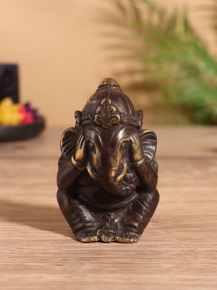 Фигурка «Ганеша Размышления», 5×5×8 см, бронза - Фото 1