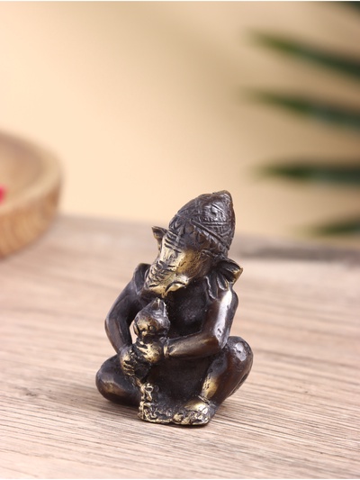 Сувенир бронза "Ганеша" 5х5х7 см