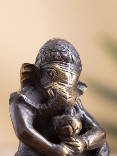 Сувенир бронза "Ганеша" 5х5х7 см