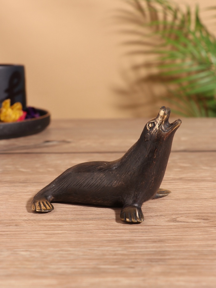 Сувенир «Тюлень», 10×8×7 см, бронза - Фото 1