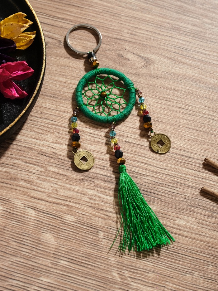 Брелок «Ловец снов», 4×15 см, тёмно-зелёный - Фото 1