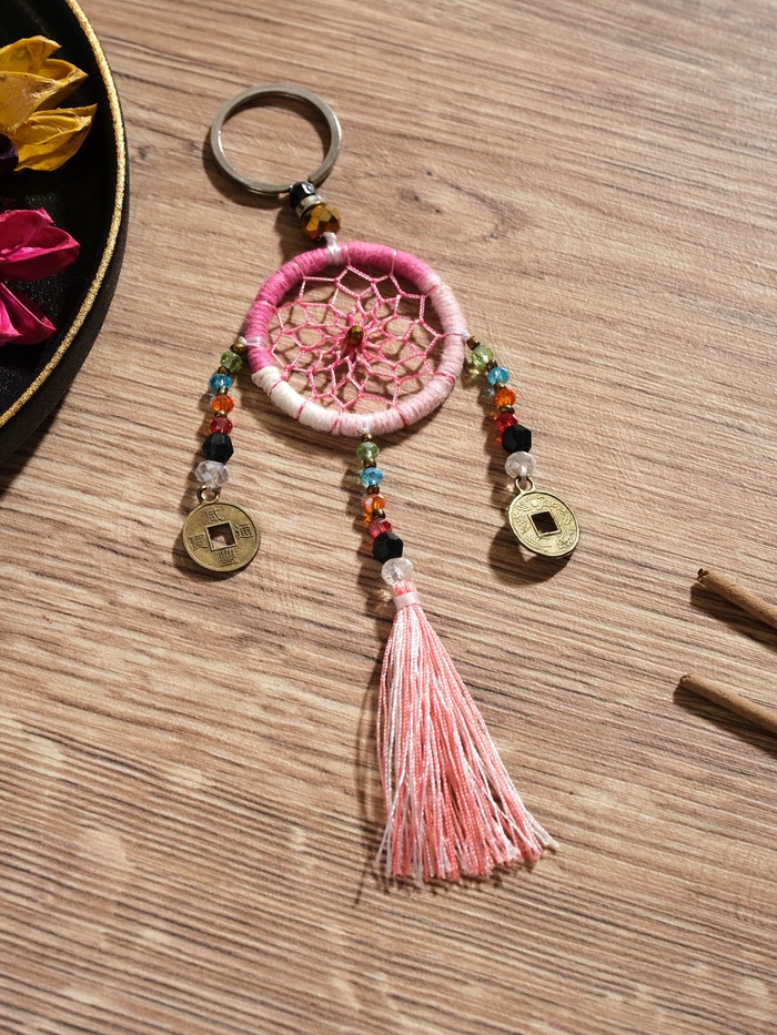Брелок «Ловец снов», 4×15 см, бледно-розовый - Фото 1