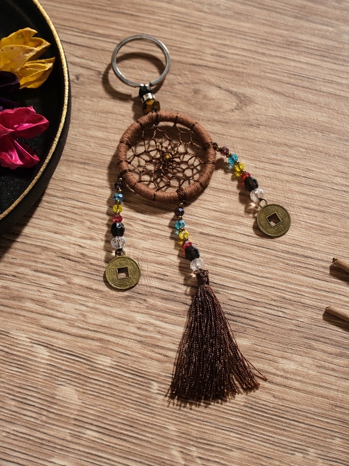 Брелок «Ловец снов», 4×15 см, коричневый - Фото 1