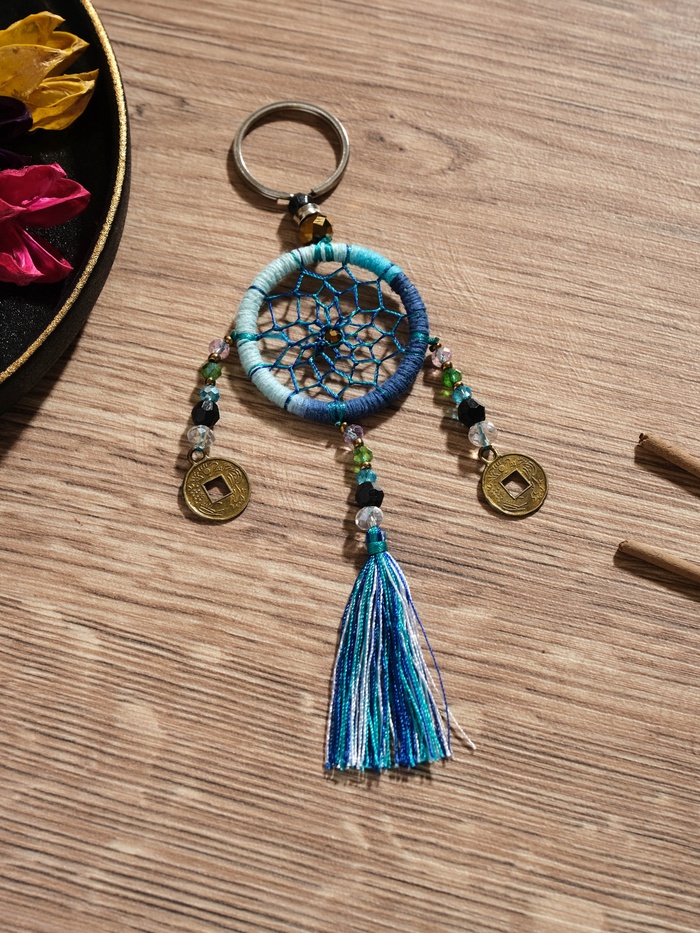 Брелок «Ловец снов», 4×15 см, сине-голубой - Фото 1