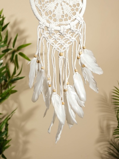 Ловец снов «Белый цветочек», 17×50 см