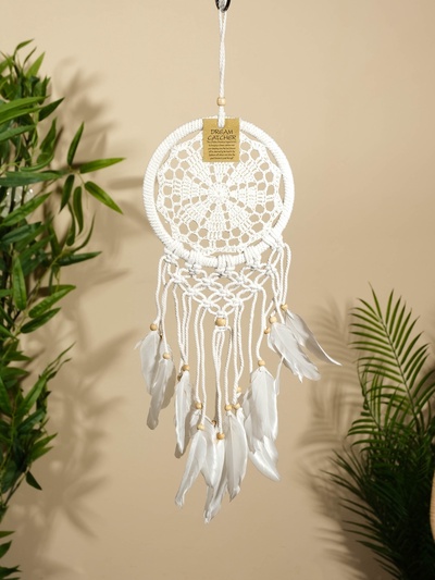 Ловец снов «Белый цветочек», 17×50 см