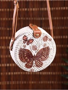 Сумка женская через плечо плетёная «Бабочка», 15×6×60 см, ротанг - Фото 2