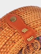 Сумка женская через плечо плетёная «Цветок», 20×6×70 см, ротанг, синяя - Фото 6