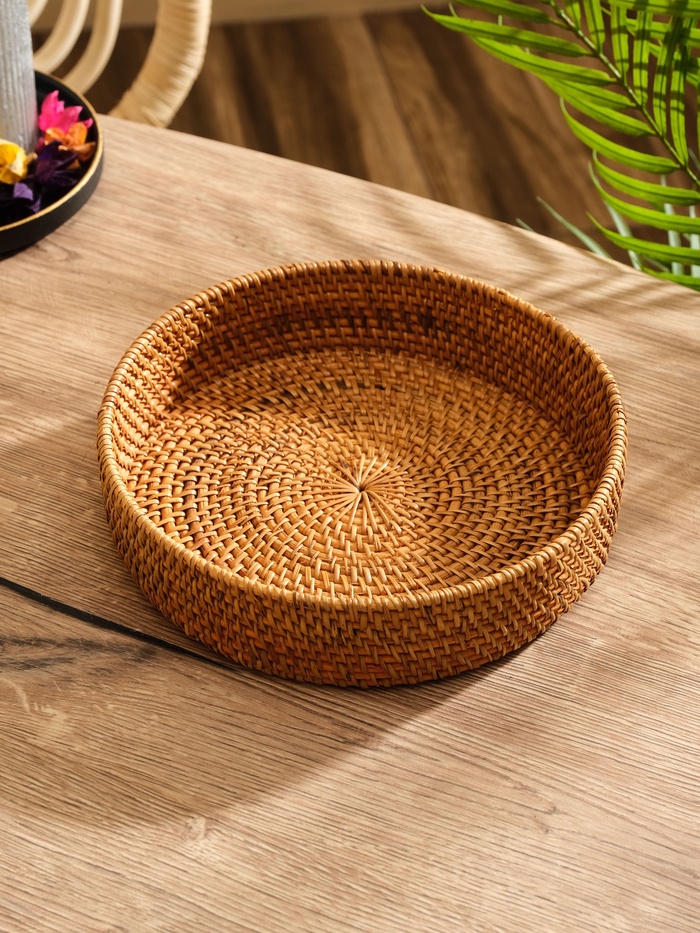 Корзина плетеная ротанг, 20х20х6 см 10464155 Корзина плетеная ротанг, 20х20х6 см 10464155