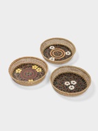 Корзина плетёная из ротанга «Цветы», 34×34×6 см, МИКС - фото 68157916