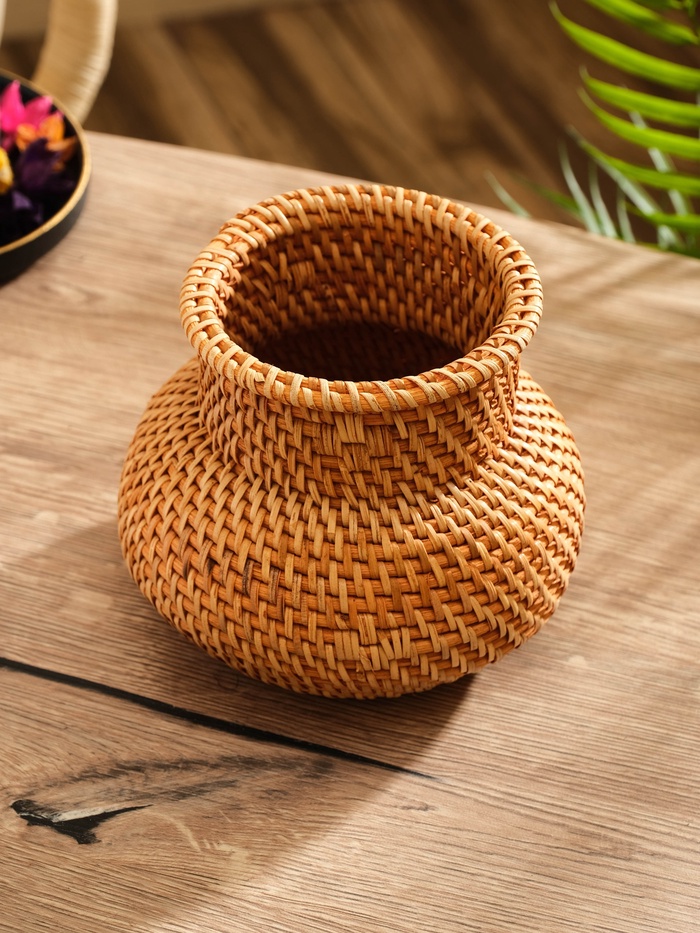 Корзинка плетёная из ротанга, 16×16×13 см - Фото 1