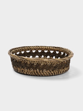 Корзинка плетёная из ротанга, 22×22×6 см