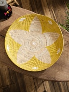 Тарелка декоративная плетёная «Цветок», 50×50×5 см, ротанг, жёлтая - Фото 3