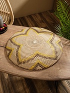 Тарелка декоративная плетёная «Цветок», 50×50×5 см, ротанг, чёрно-жёлтая - Фото 2