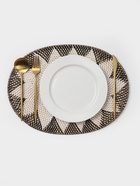 Коврик сервировочный плетёный овальный, 40×30×0.5 см, ротанг, чёрно-белый 10464191