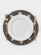 Салфетка сервировочная плетёная круглая, 30×30×0.5 см, ротанг, чёрно-белая 10464193