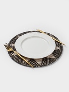 Салфетка сервировочная плетёная круглая, 30×30×0.5 см, ротанг, чёрно-белая 10464193