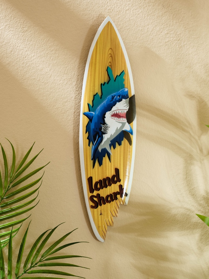 Панно «Доска для сёрфа Land Shark», дерево, 40×11 см - Фото 1